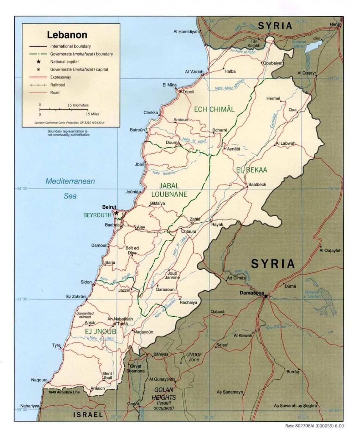 térkép Libanon