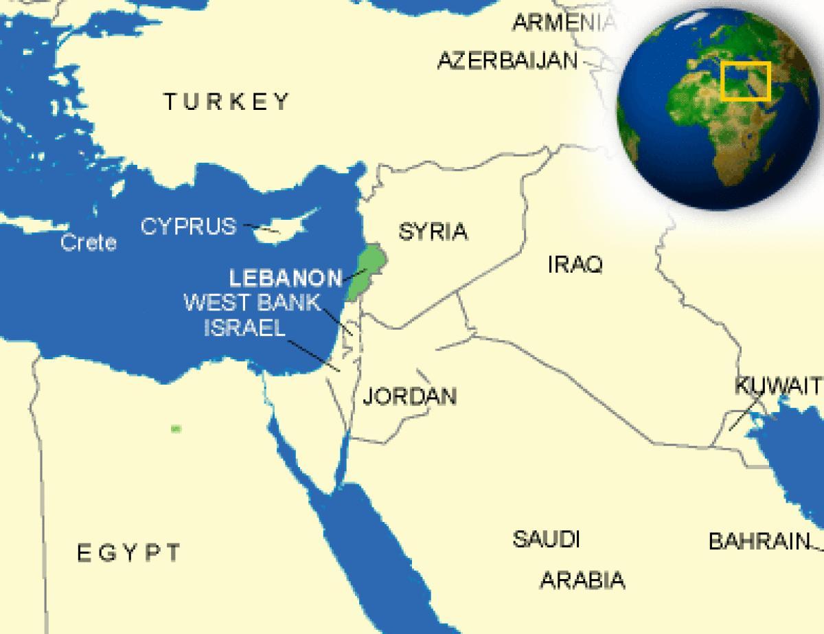 Libanon térképen