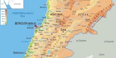 Térkép Libanon fizikai