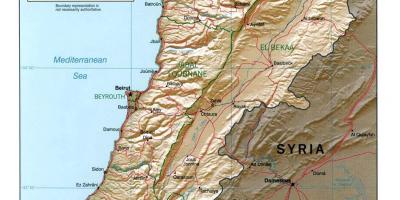 Térkép Libanon topográfiai