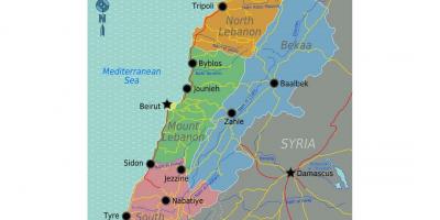 Térkép Libanon turista