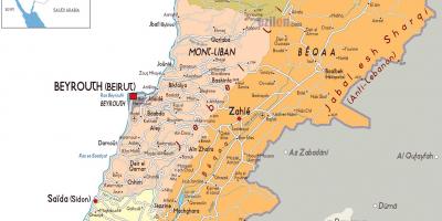 Libanon részletes térkép