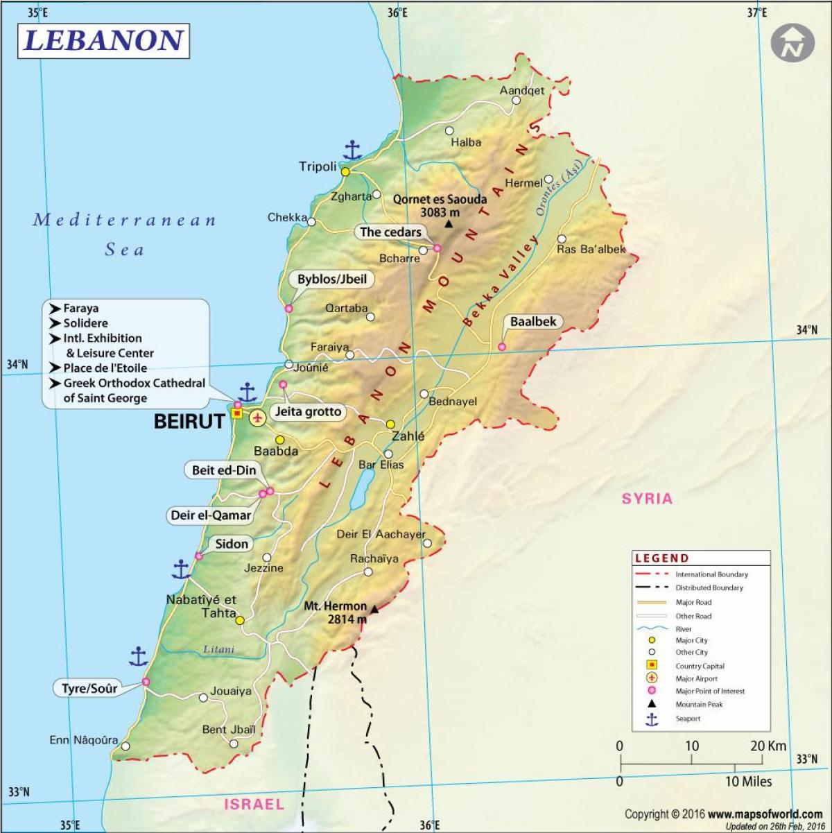 térkép ősi Libanon
